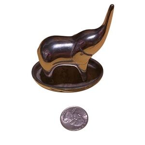 Vintage chrome-plated silver elephant ring holder